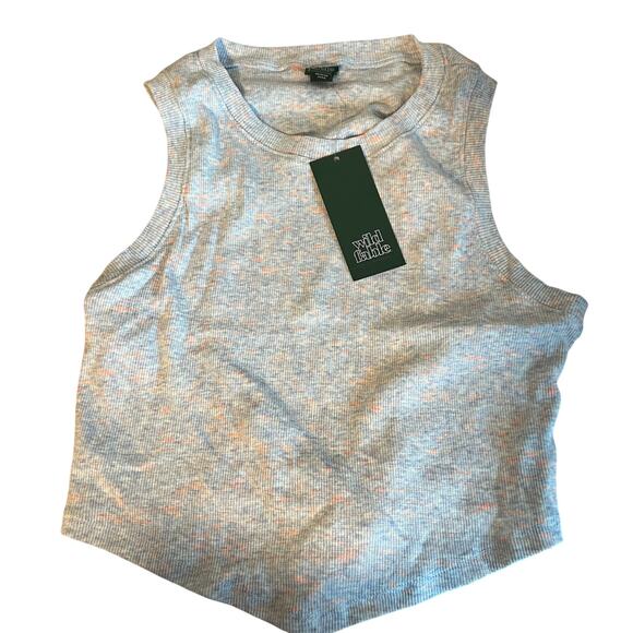 Wild Fable Women's Gray Spacedye Open Back Tiny Tank Top - Size Small - NWT - Picture 1 of 8
